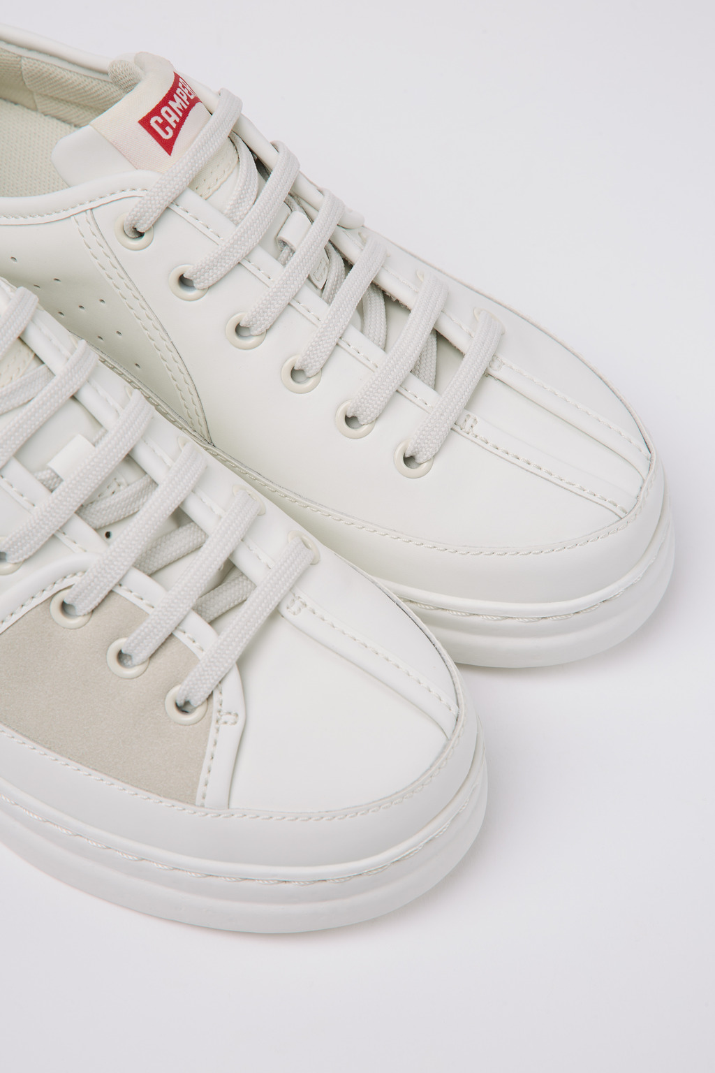 Twins White multicolored recycled leather sneakers for women