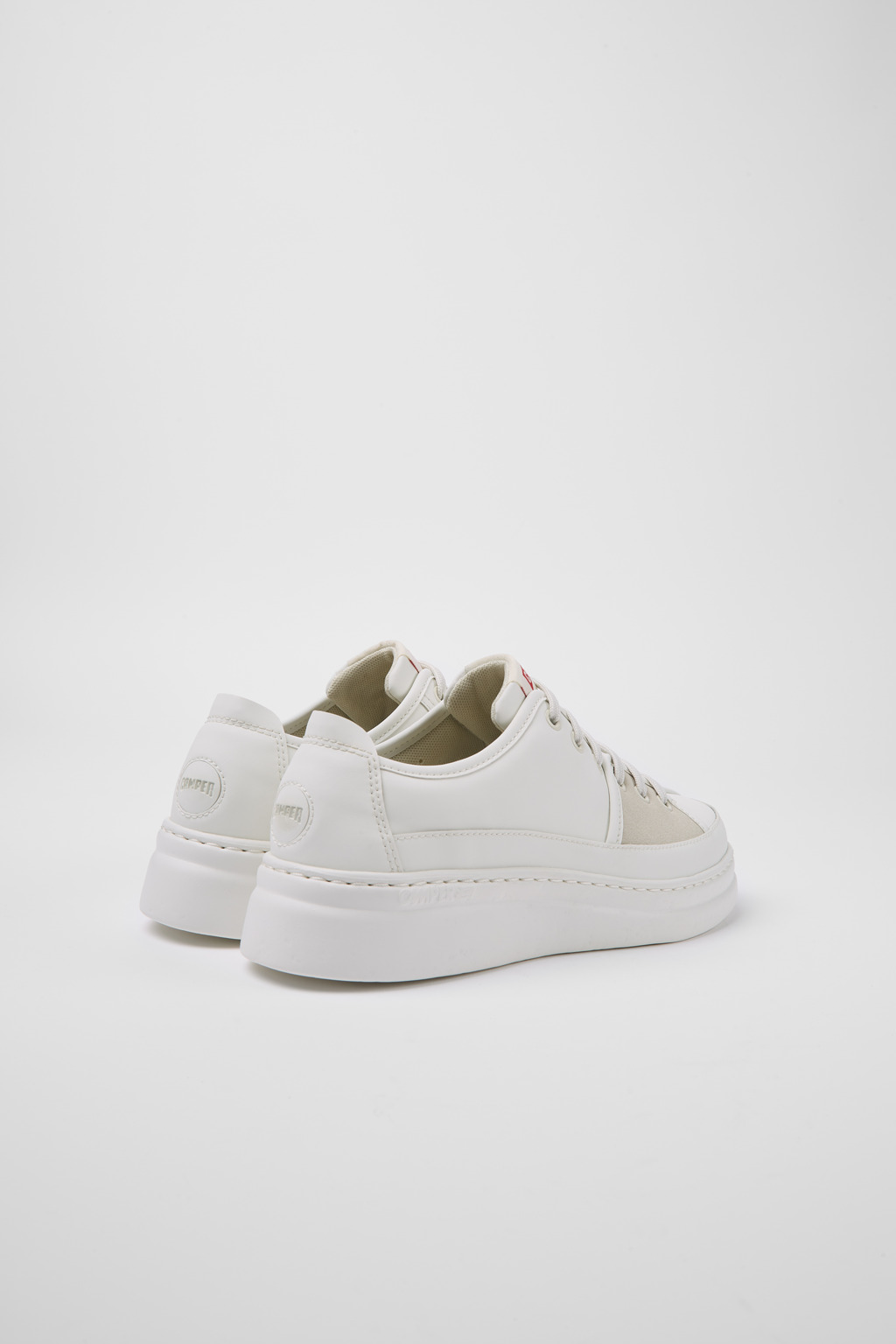 Twins White multicolored recycled leather sneakers for women - Image 3