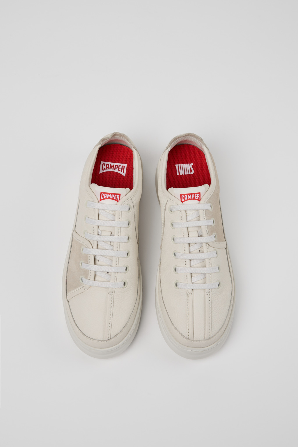Twins Gray Leather and Nubuck Sneakers for Women. - Image 4