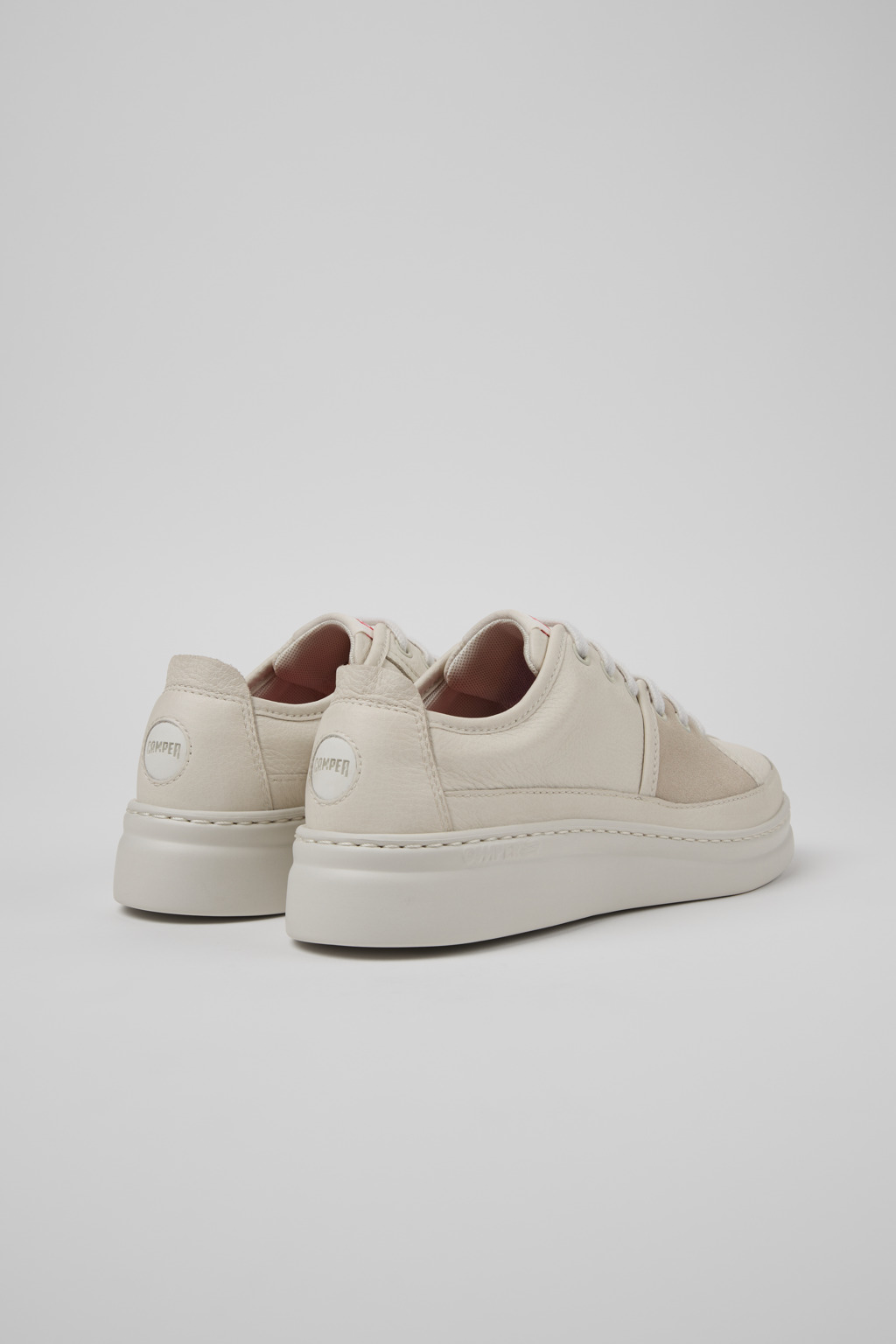 Twins Gray Leather and Nubuck Sneakers for Women. - Image 3