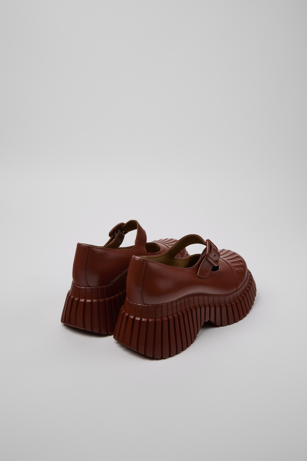 BCN Red Leather Women's Shoe. - Image 3