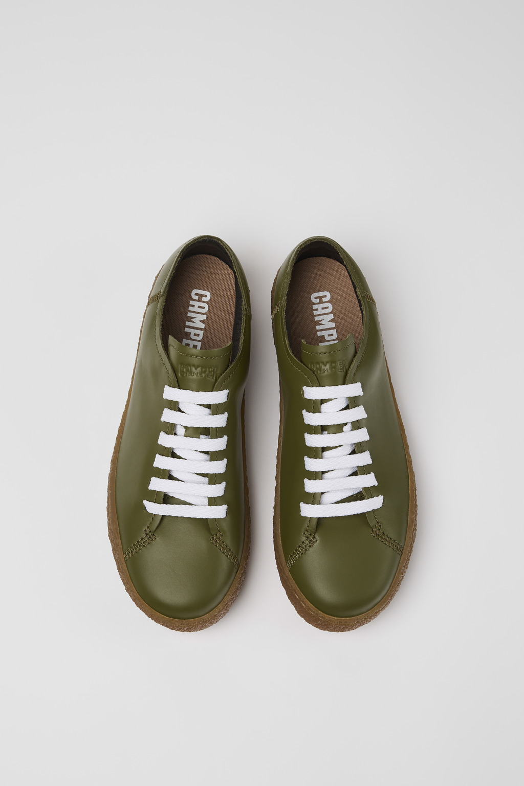 Peu Terreno Green Leather Sneaker for Women - Image 4