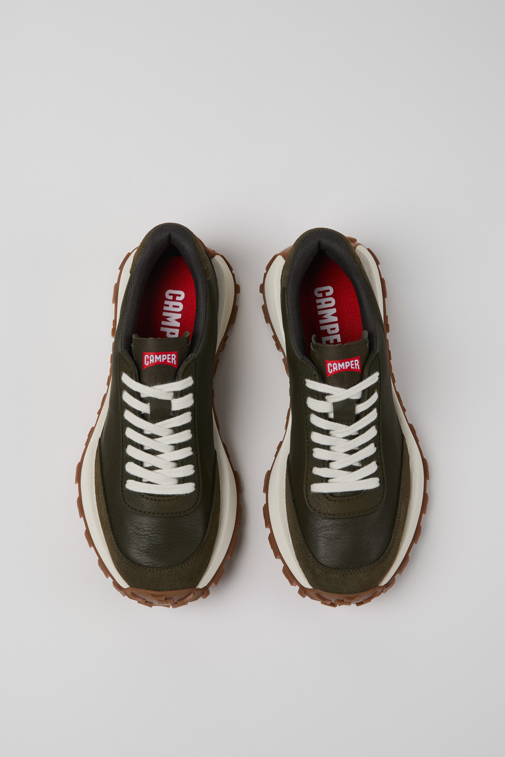 Drift Trail VIBRAM Green leather and nubuck sneakers for women - Image 4