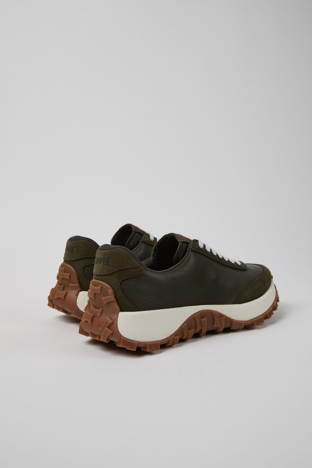 Drift Trail VIBRAM Green leather and nubuck sneakers for women - Image 3