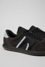 Twins Gray-black Nubuck/Leather Sneaker for Women