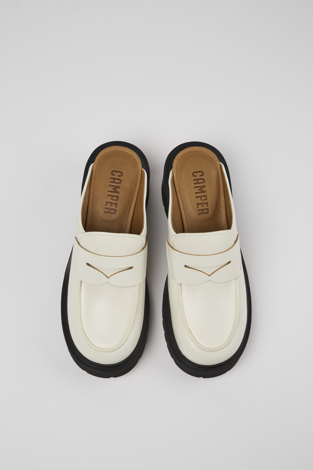 Milah White Leather Clog for Women - Image 4