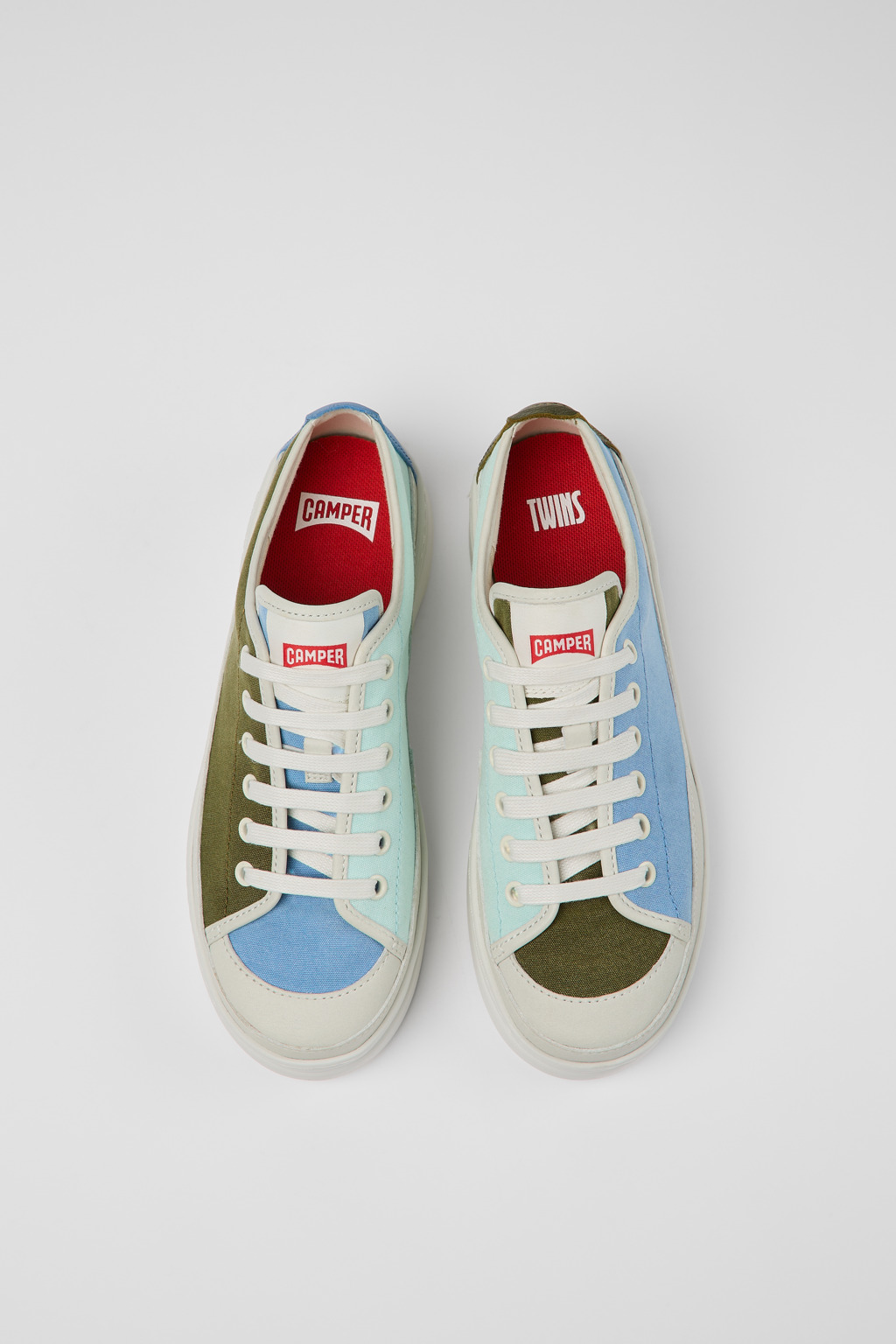 Twins Multicolored Textile/Leather Sneaker for Women - Image 4