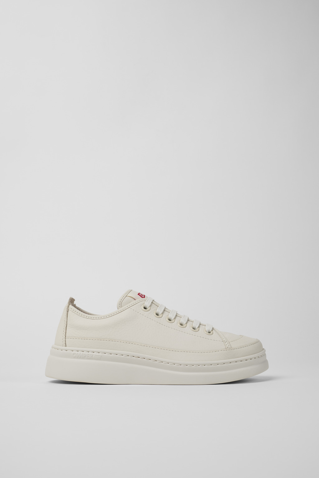 Runner Up White Leather Women's Sneakers. - Image 2