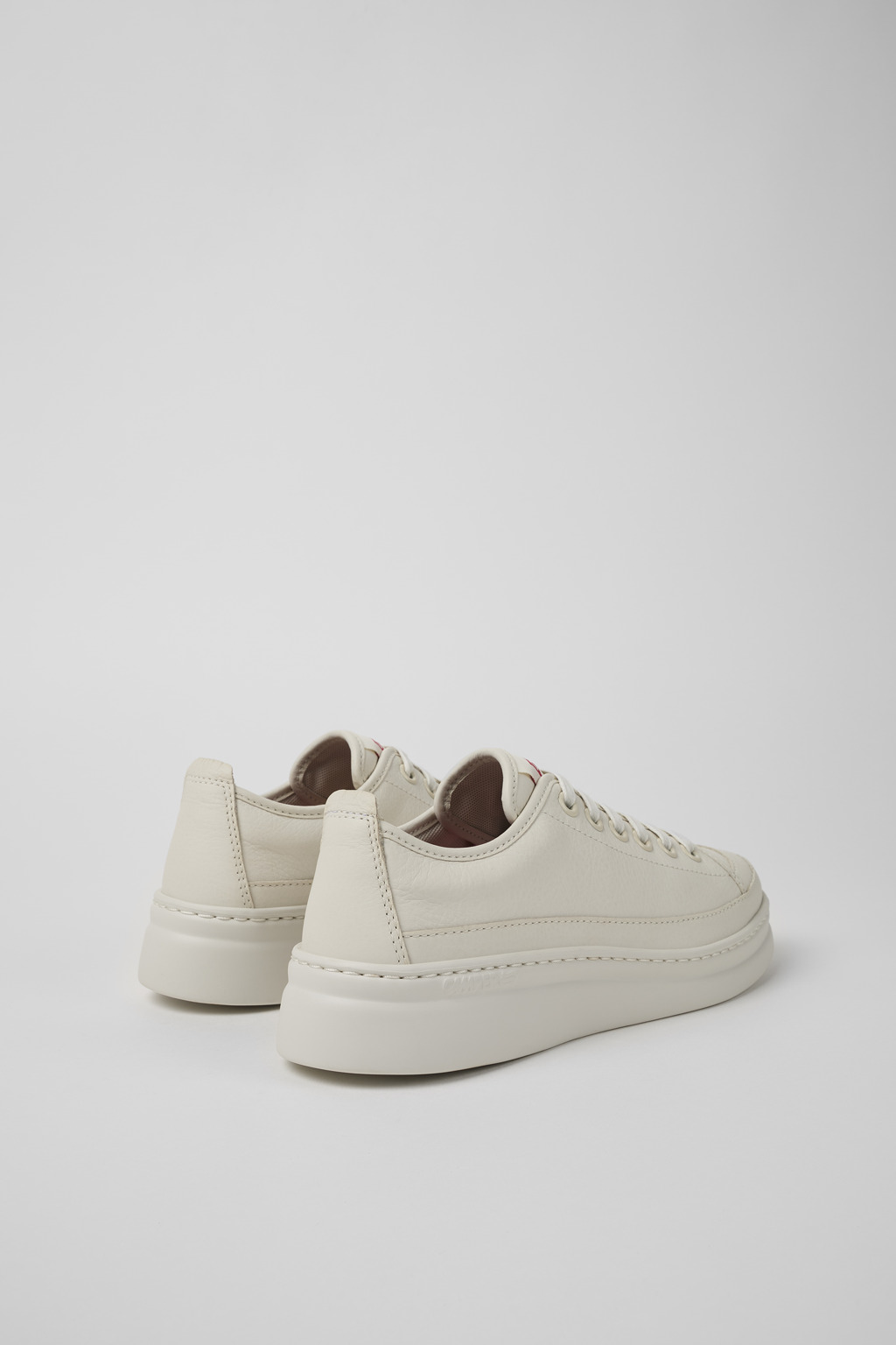 Runner Up White Leather Women's Sneakers. - Image 3