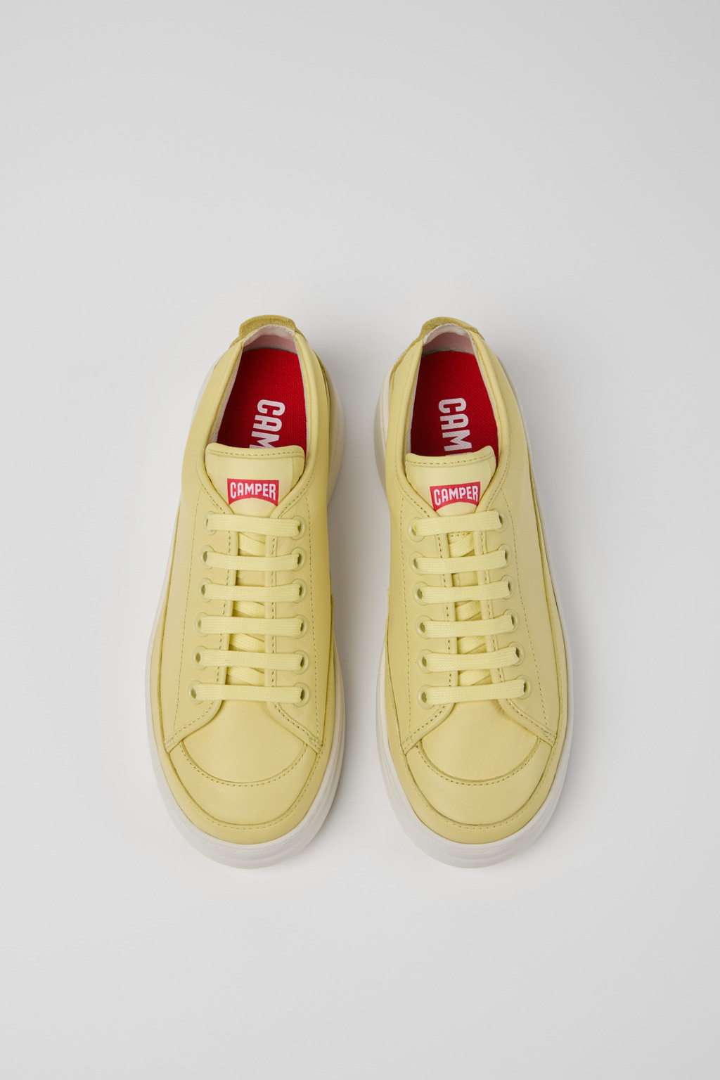 Runner Yellow Leather Sneakers for Women. - Image 4