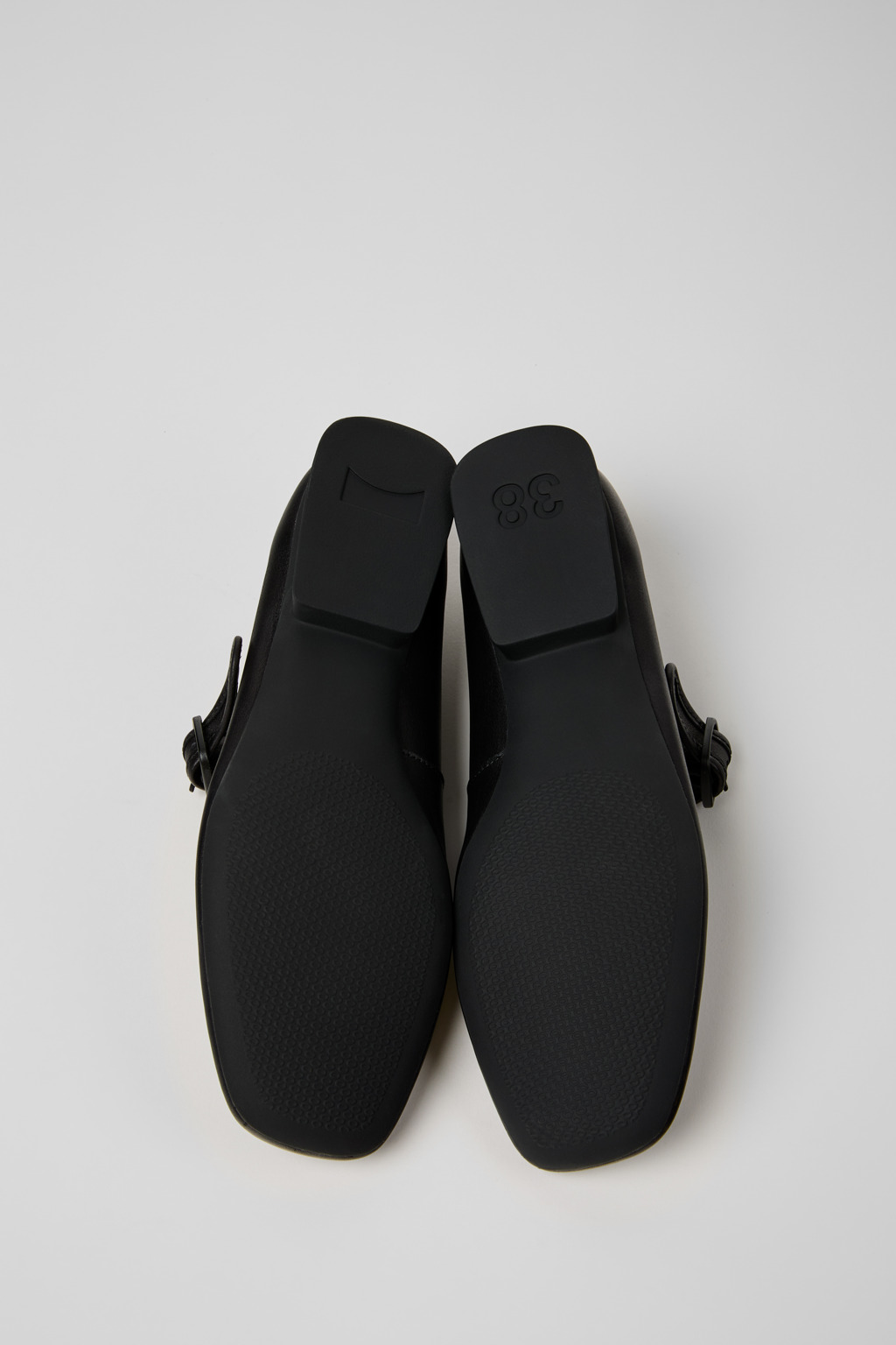 Casi Myra Black Leather Ballerinas for Women. - Image 5