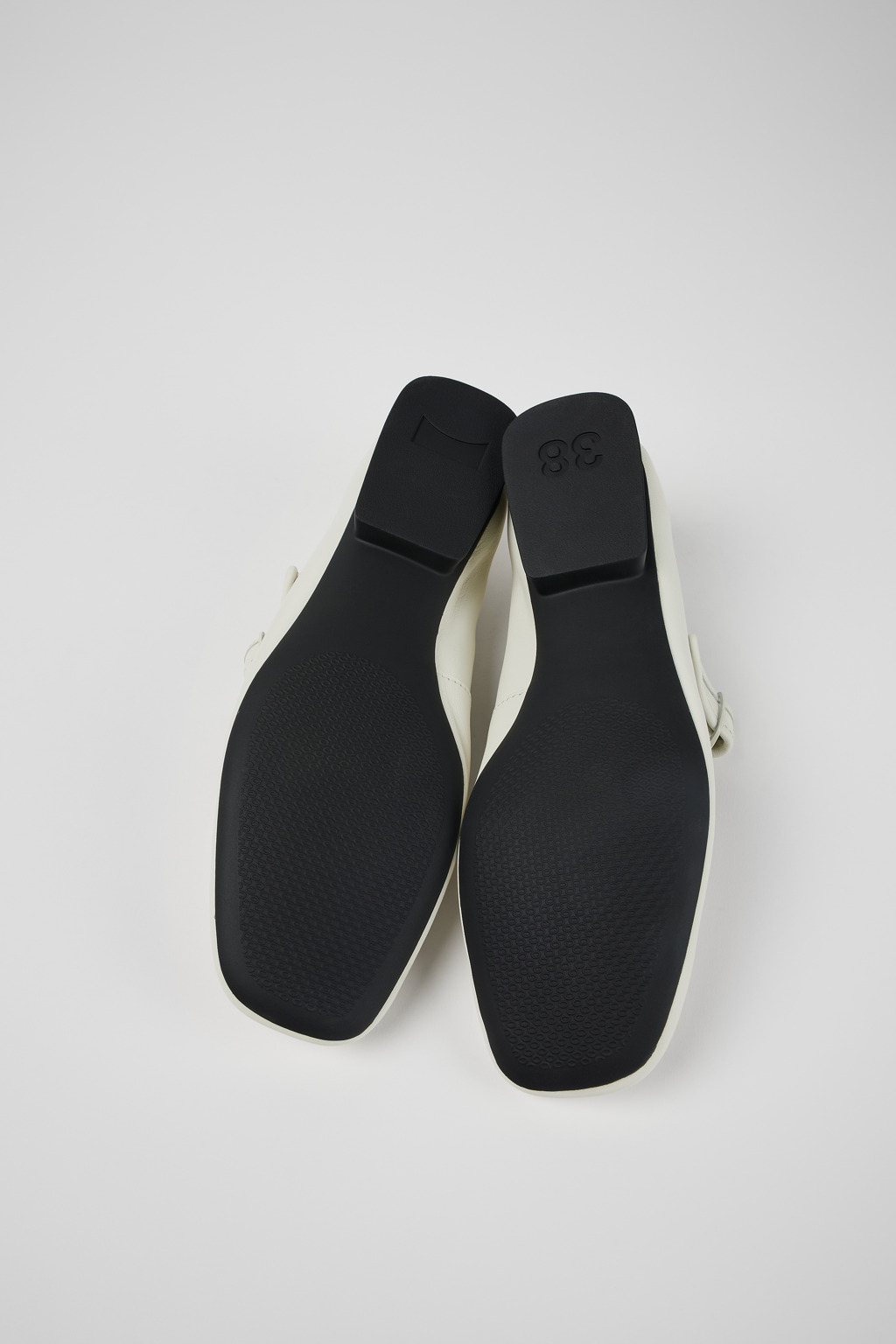 Casi Myra White Leather Ballerinas for Women. - Image 5