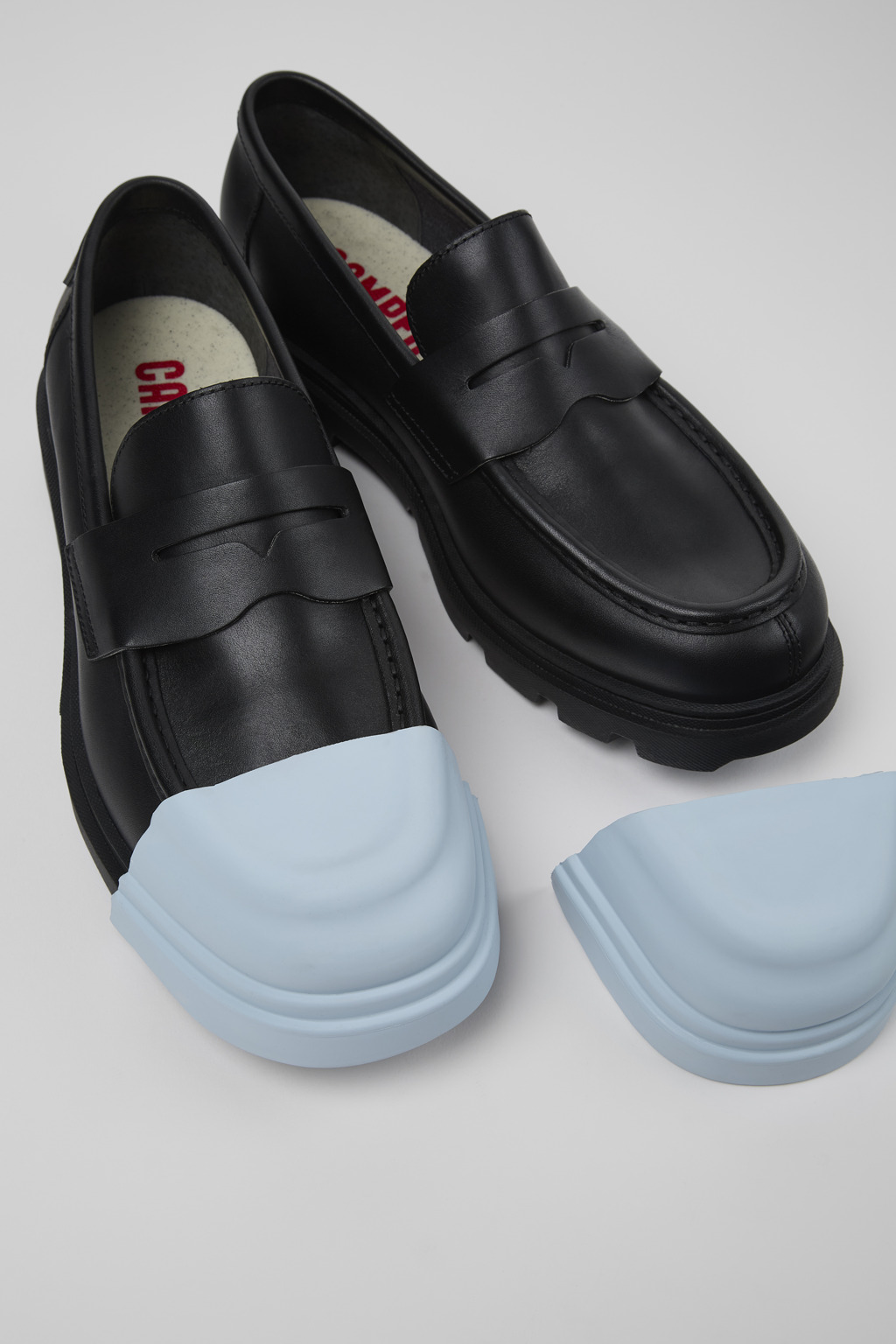 Junction Black leather loafers for women - Image 6