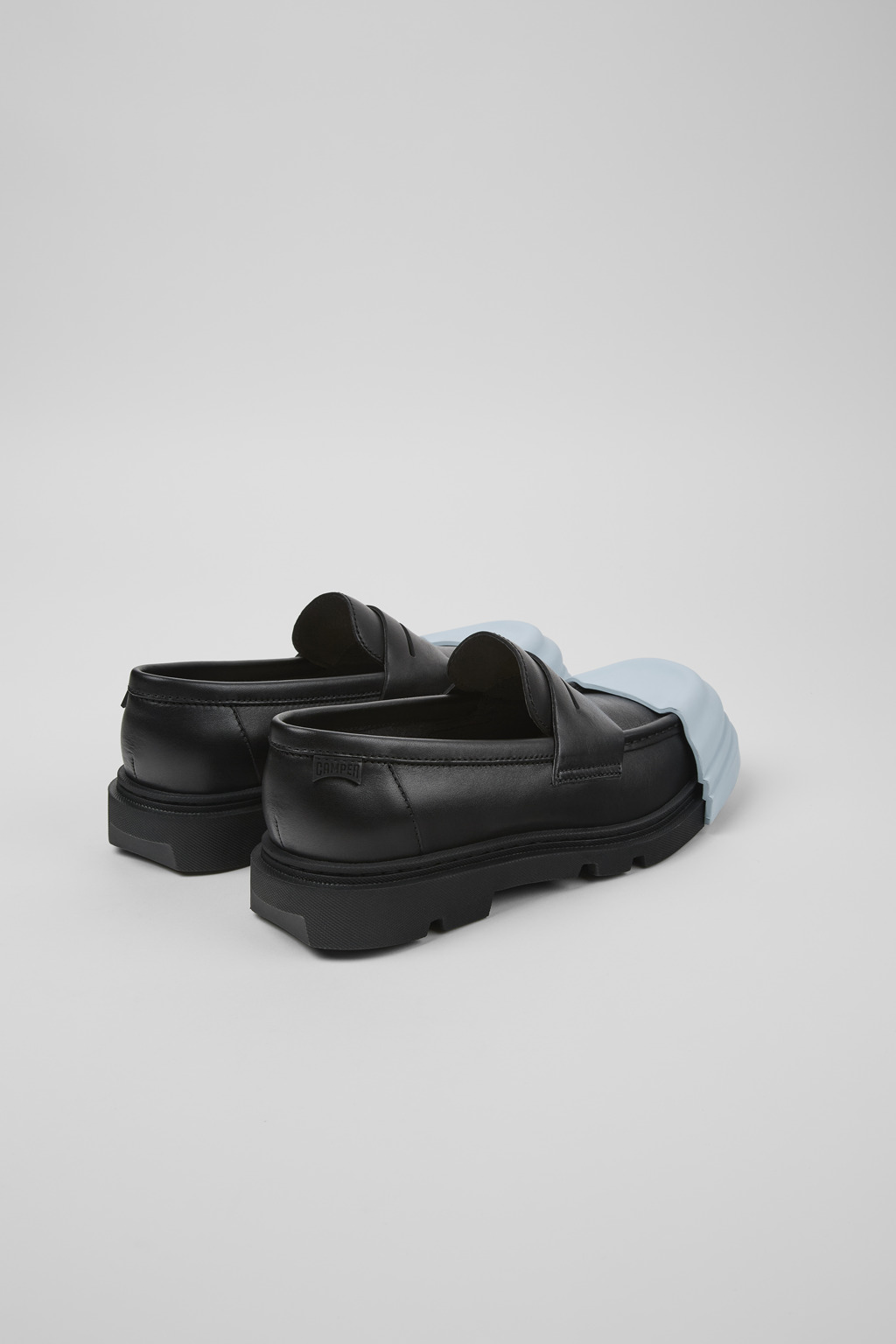 Junction Black leather loafers for women - Image 3