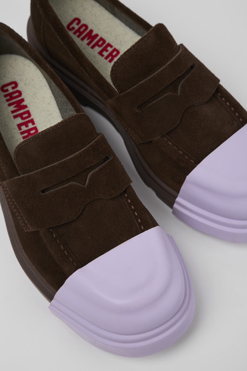 Junction Brown nubuck loafers for women