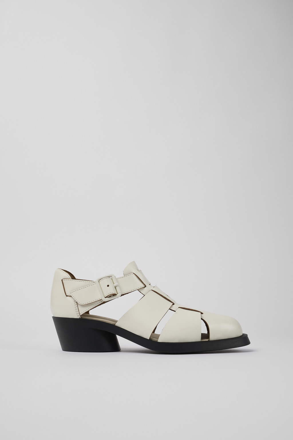 Bonnie White Leather Sandal for Women - Image 2