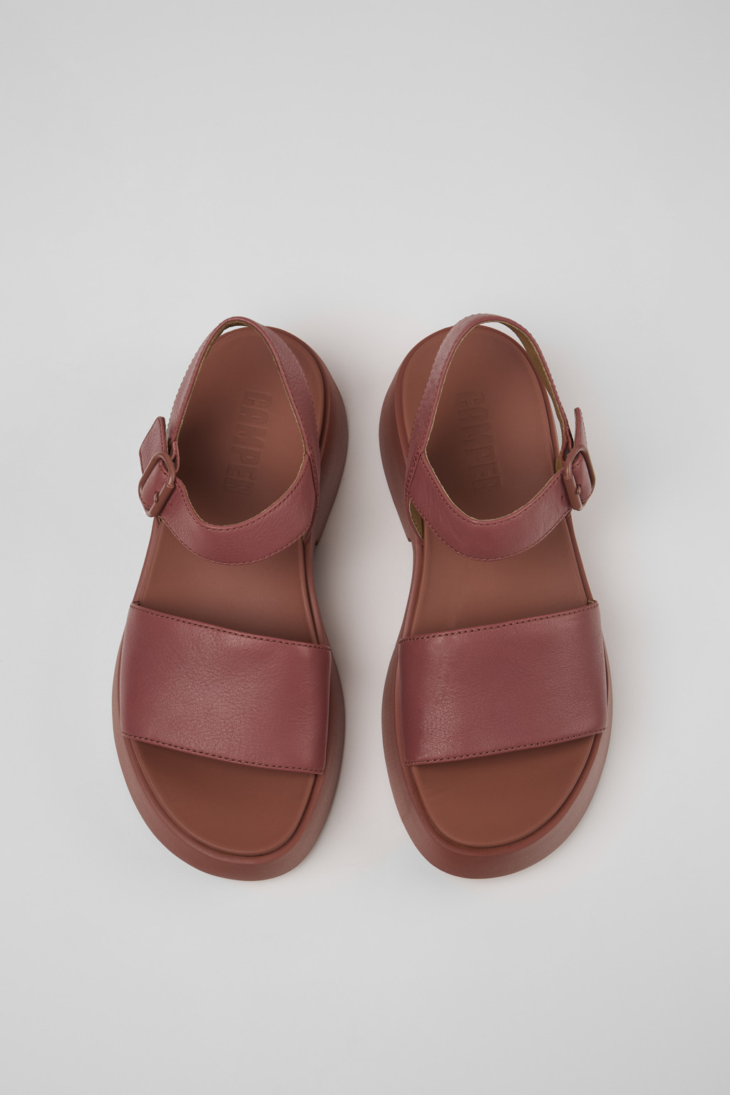 Tasha Red Leather Sandal for Women - Image 4