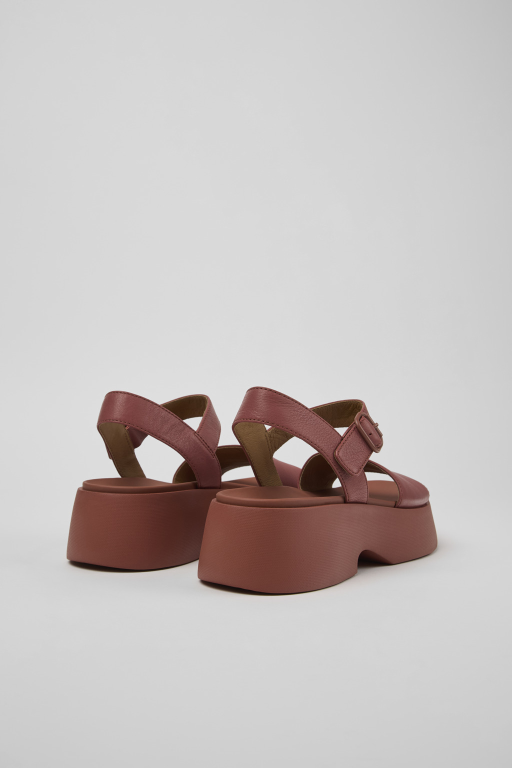 Tasha Red Leather Sandal for Women - Image 3