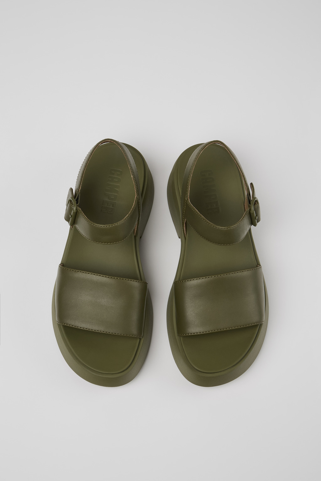 Tasha Green Leather Sandal for Women - Image 4