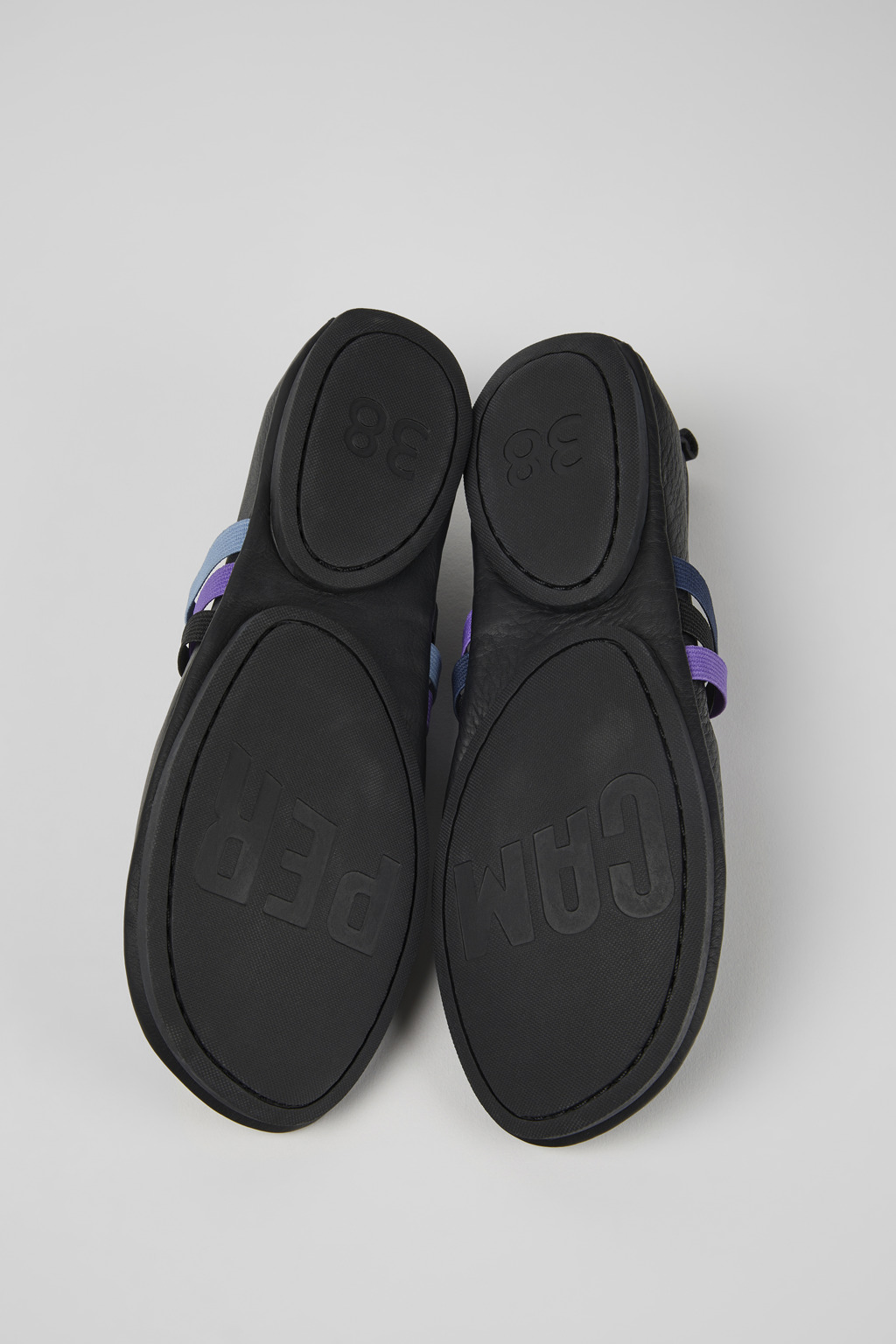Twins Black Leather Ballerina for Women - Image 5
