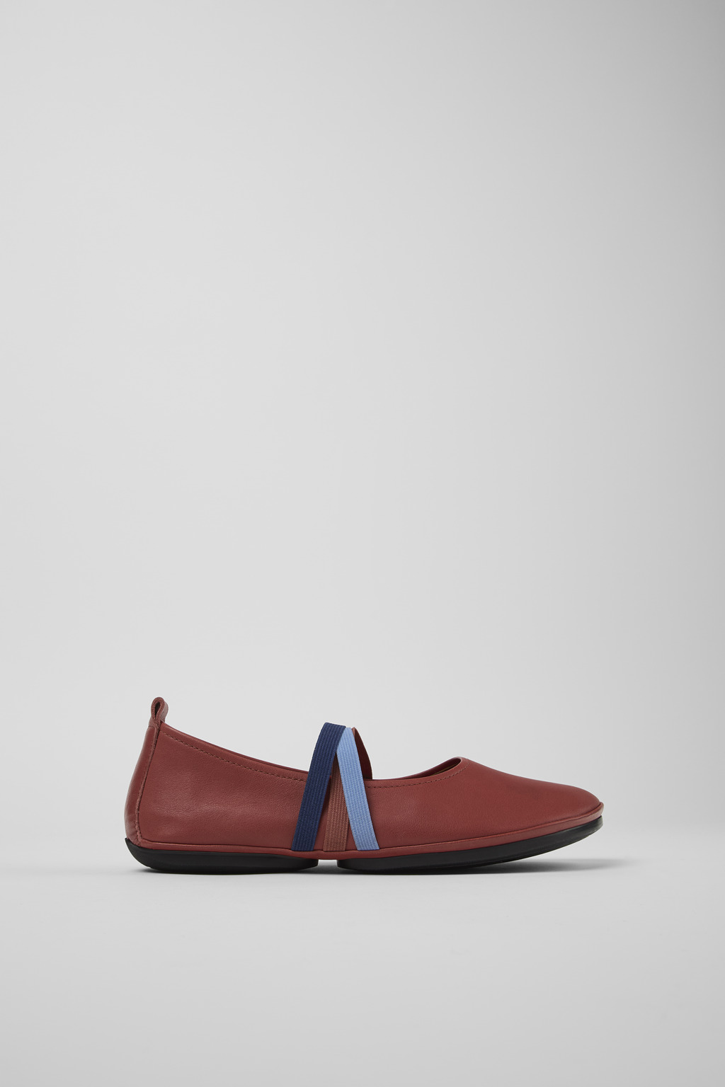 Twins Red Leather Ballerina for Women - Image 2