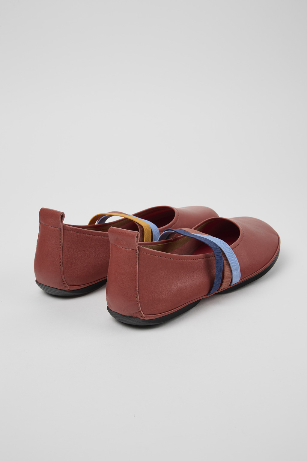 Twins Red Leather Ballerina for Women - Image 3