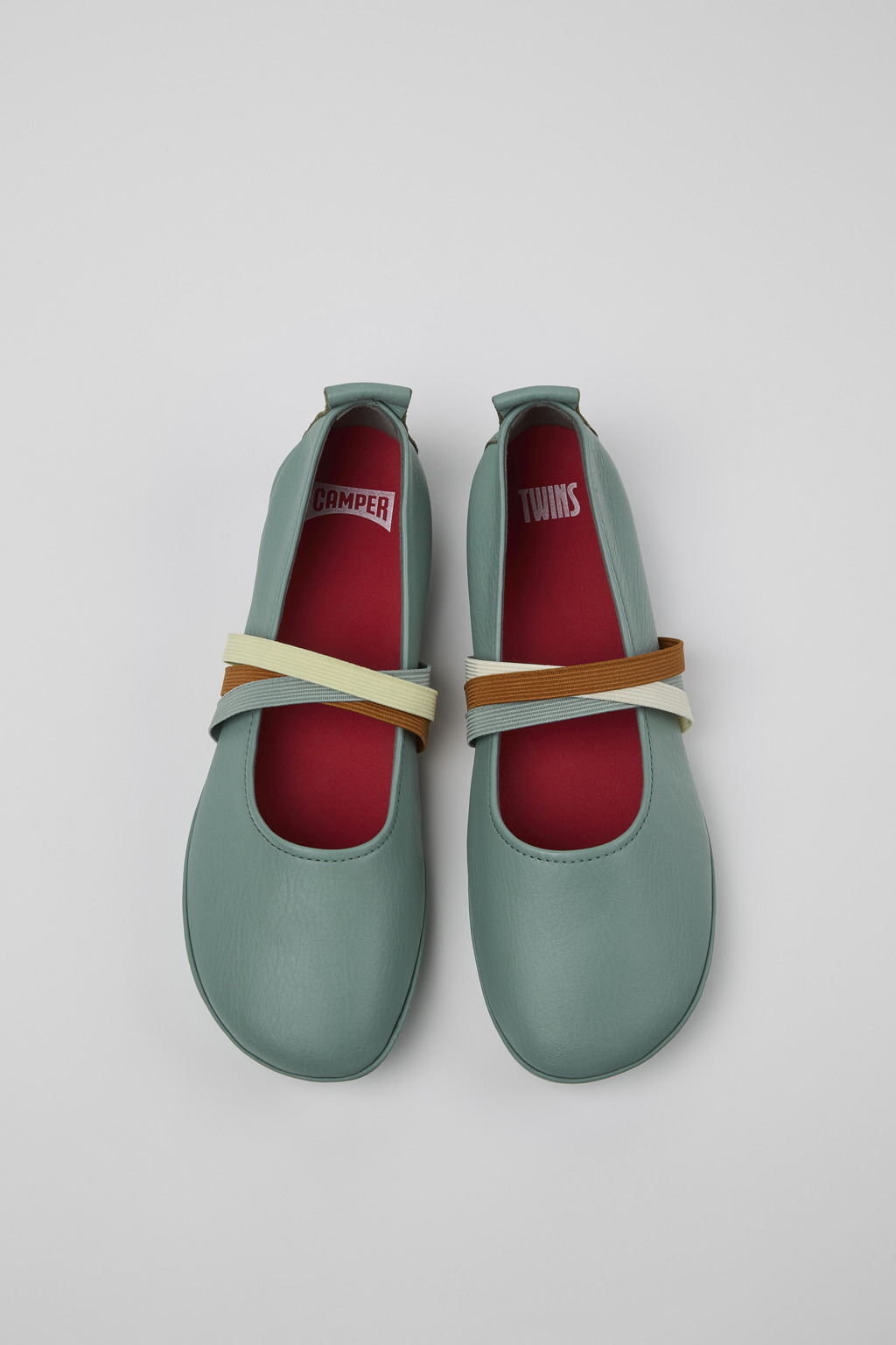 Twins Green Leather Moccasin Ballerina for Women. - Image 4