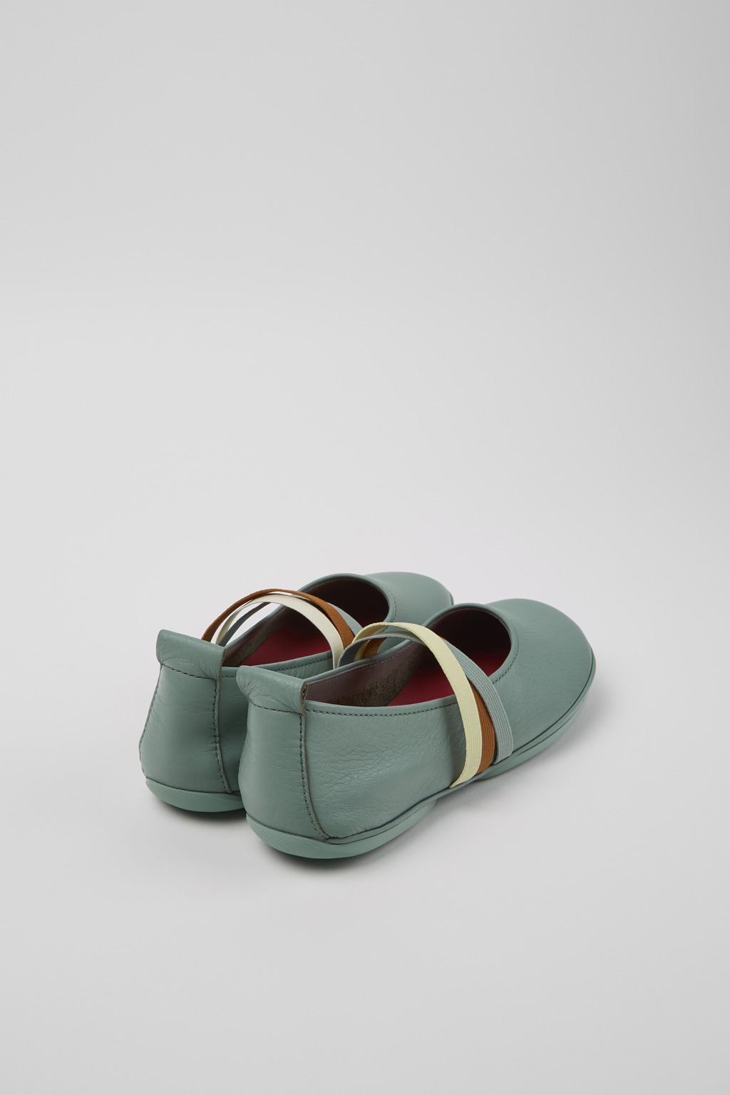 Twins Green Leather Moccasin Ballerina for Women. - Image 3