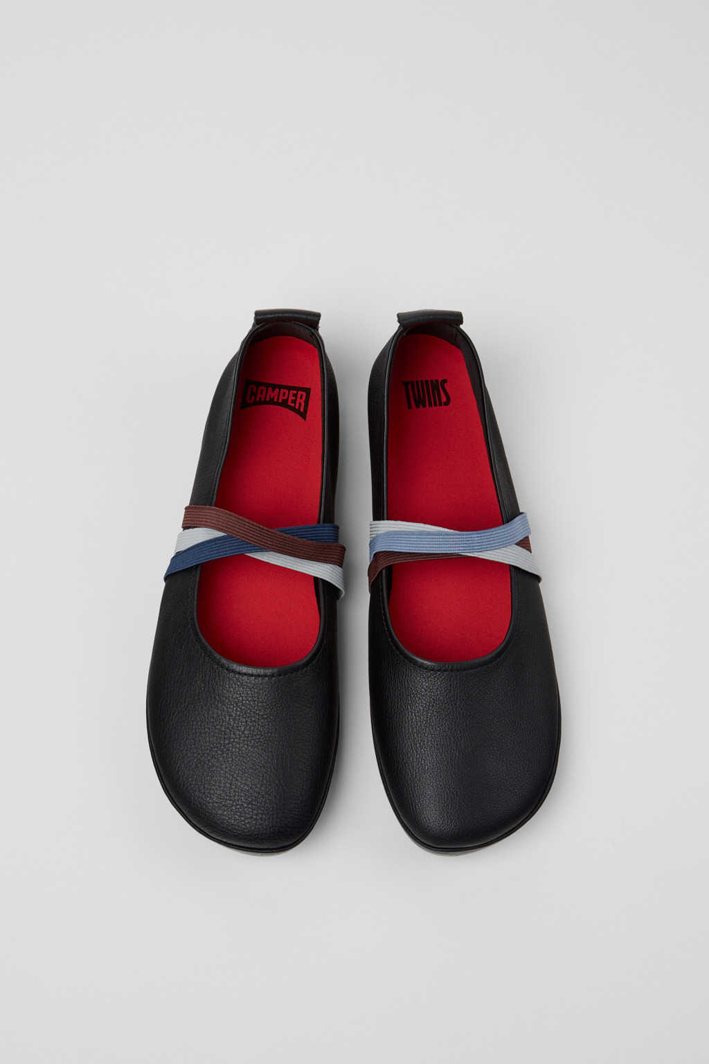 Twins Black Leather Ballerina Shoes for Women. - Image 4