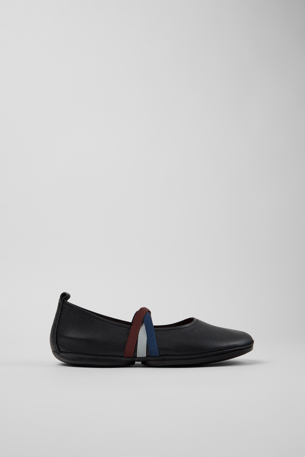Twins Black Leather Ballerina Shoes for Women. - Image 2