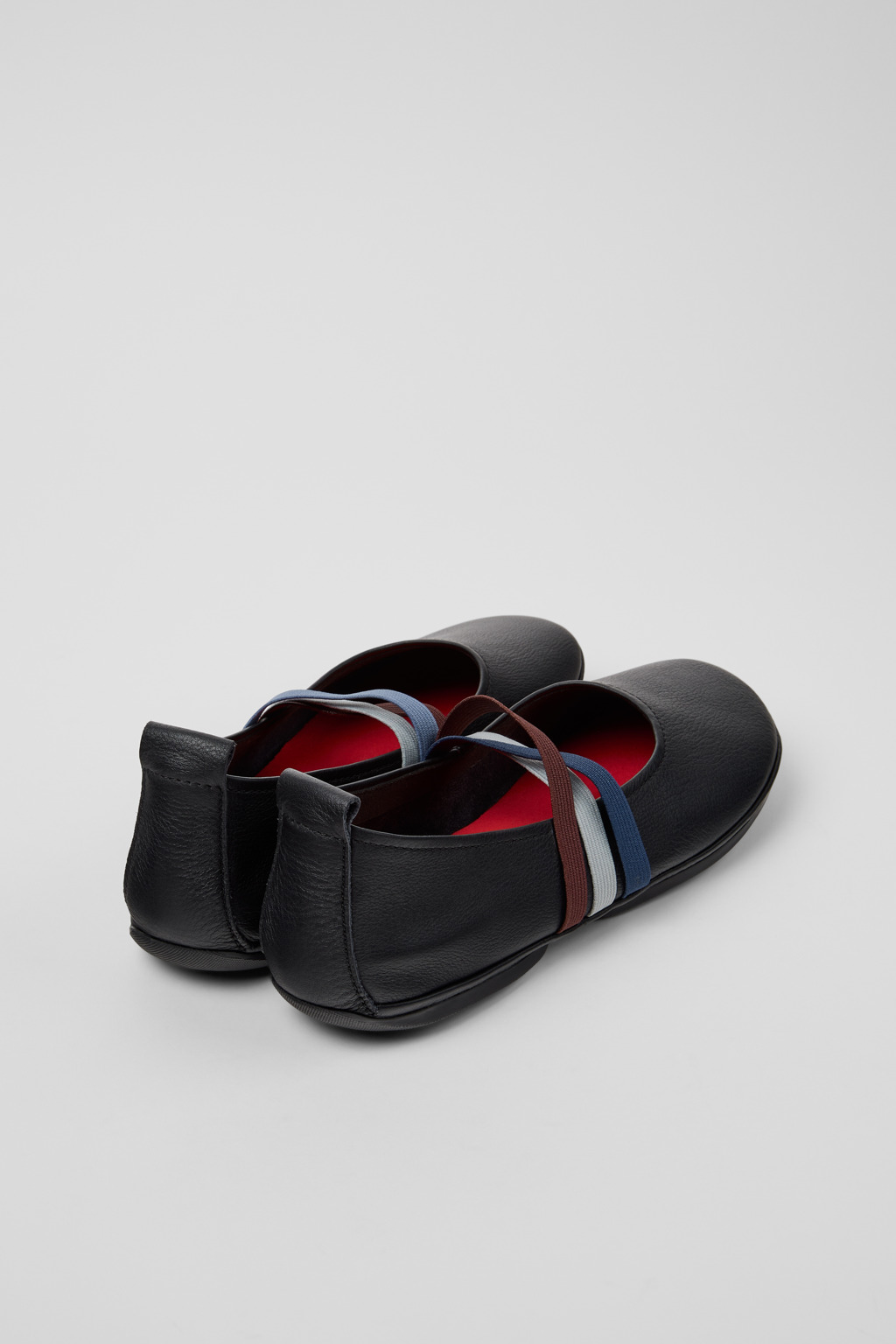 Twins Black Leather Ballerina Shoes for Women. - Image 3