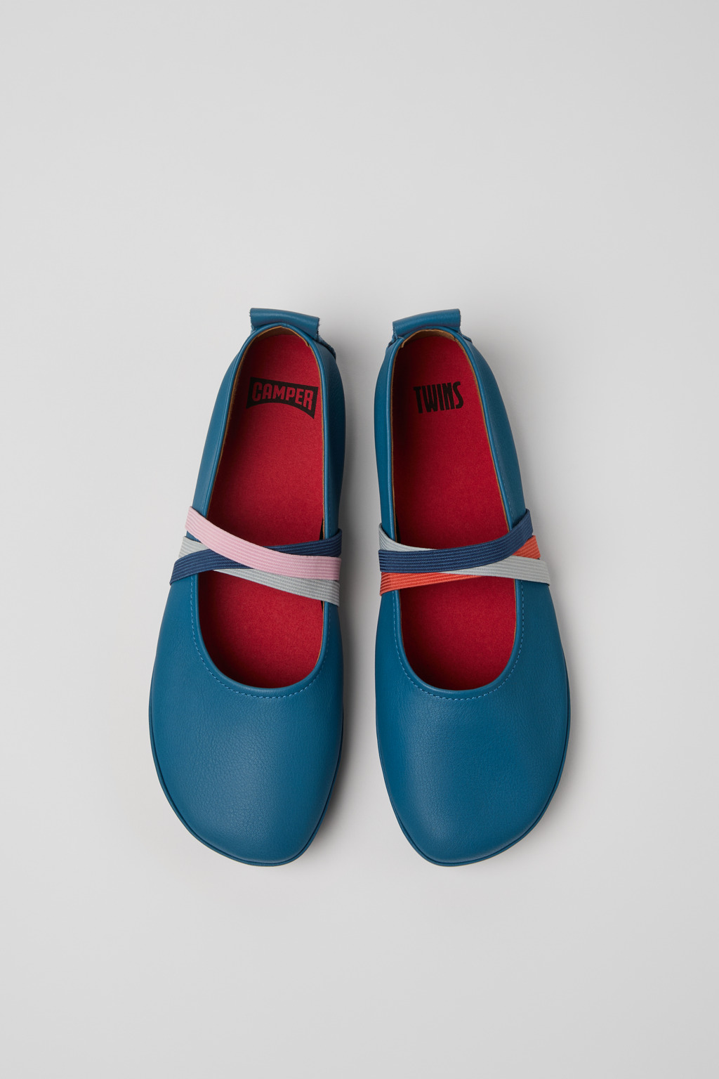 Twins Blue Leather Ballerina Shoes for Women. - Image 4