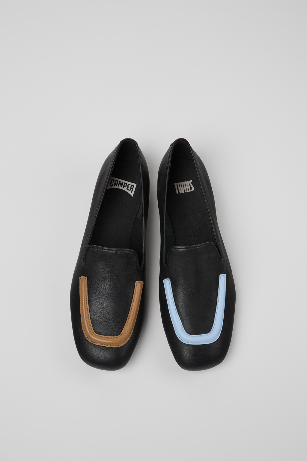 Twins Black leather ballerinas for women - Image 4