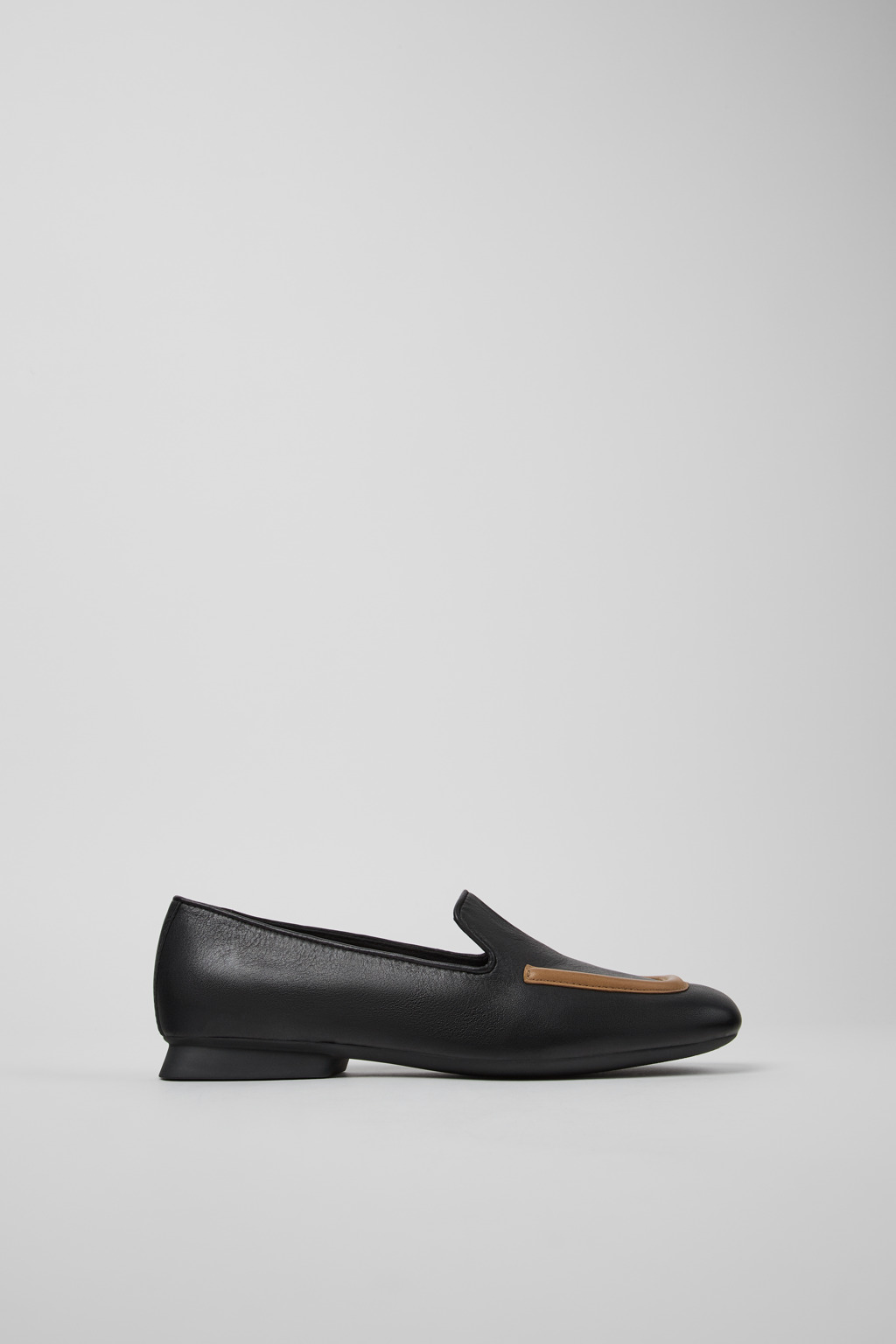 Twins Black leather ballerinas for women - Image 2