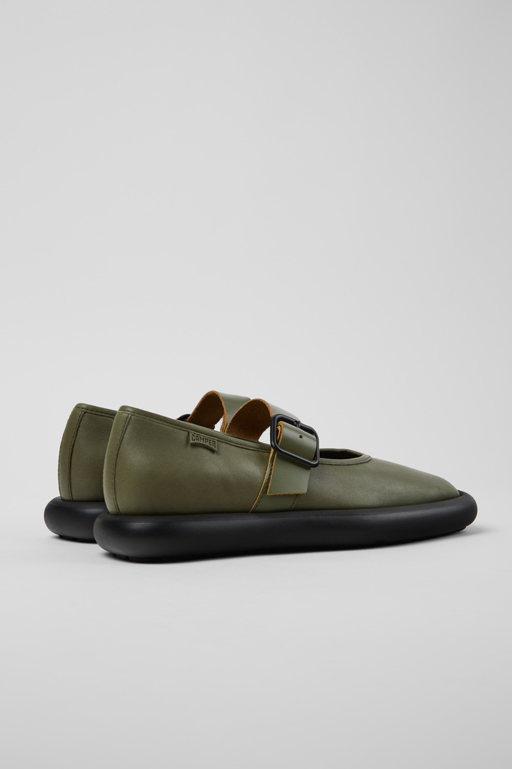 Onda Green Leather Women's Shoe. - Image 3
