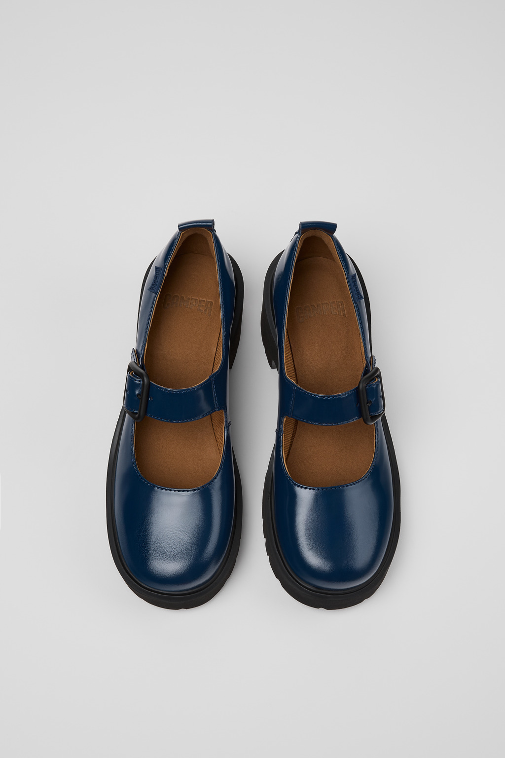 Milah Blue Leather Shoes for Women. - Image 4