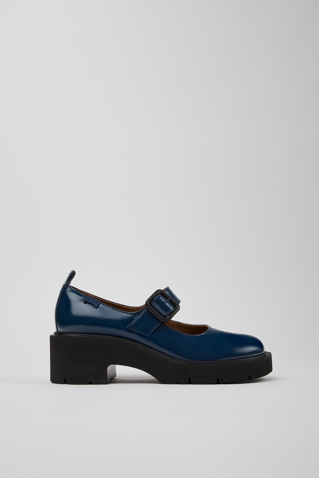 Milah Blue Leather Shoes for Women. - Image 2