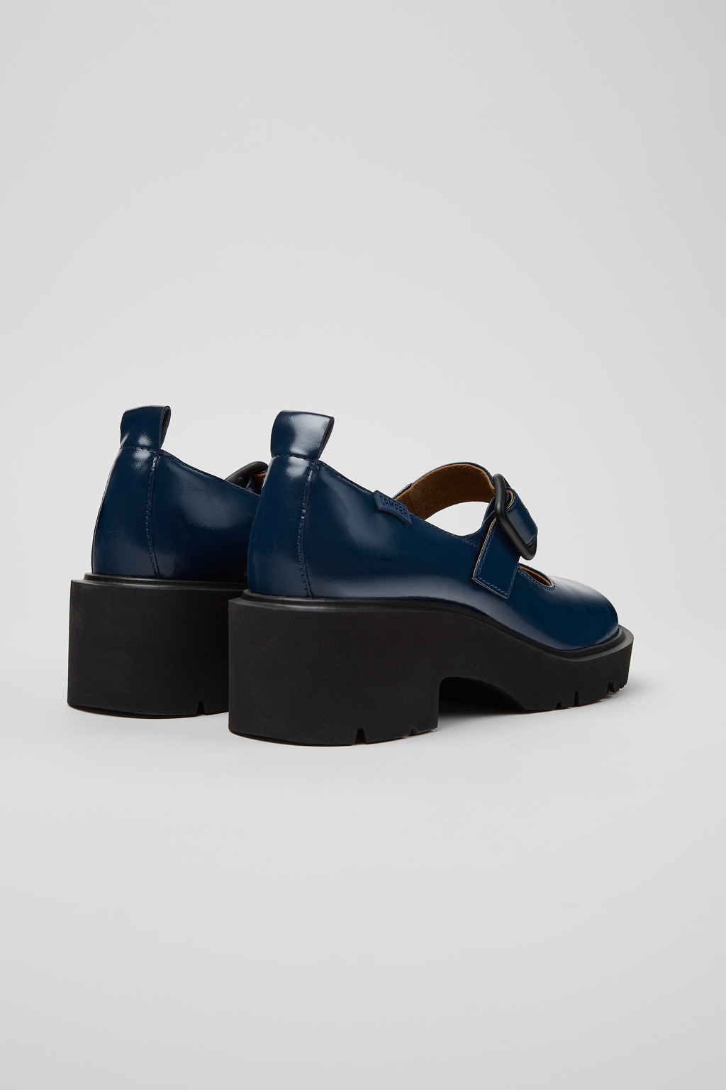Milah Blue Leather Shoes for Women. - Image 3