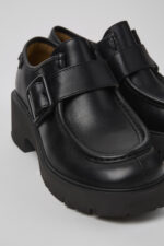 Milah Black Leather Shoes for Women