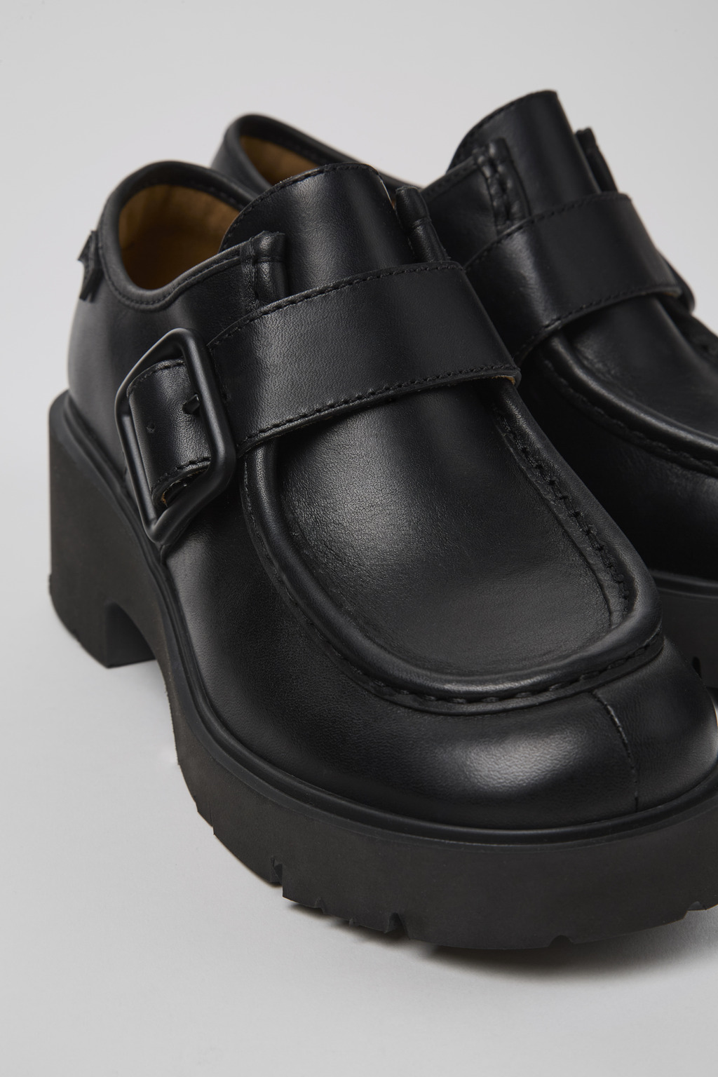 Milah Black Leather Shoes for Women