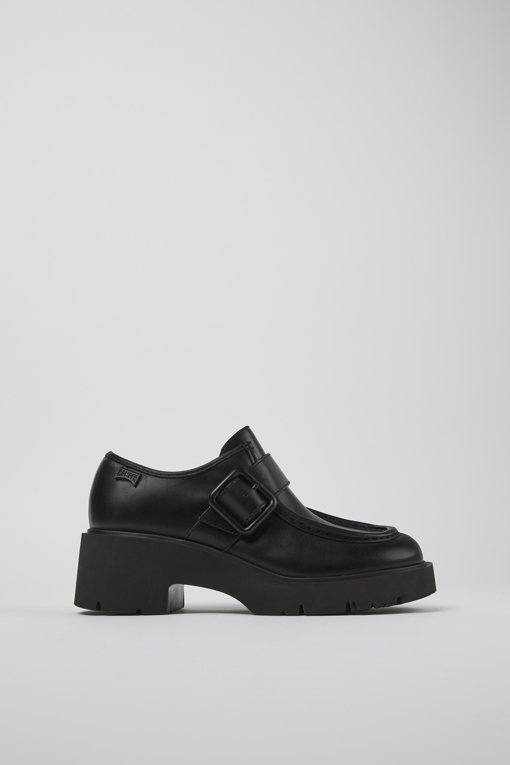 Milah Black Leather Shoes for Women - Image 2