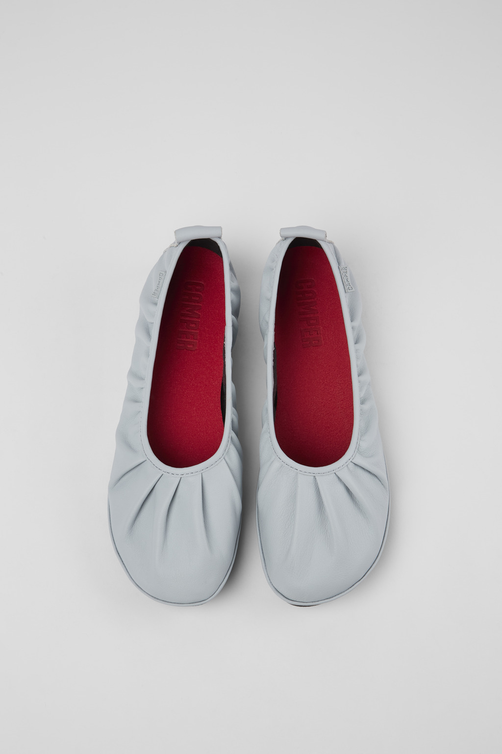 Right Gray Leather Ballerina for Women - Image 4