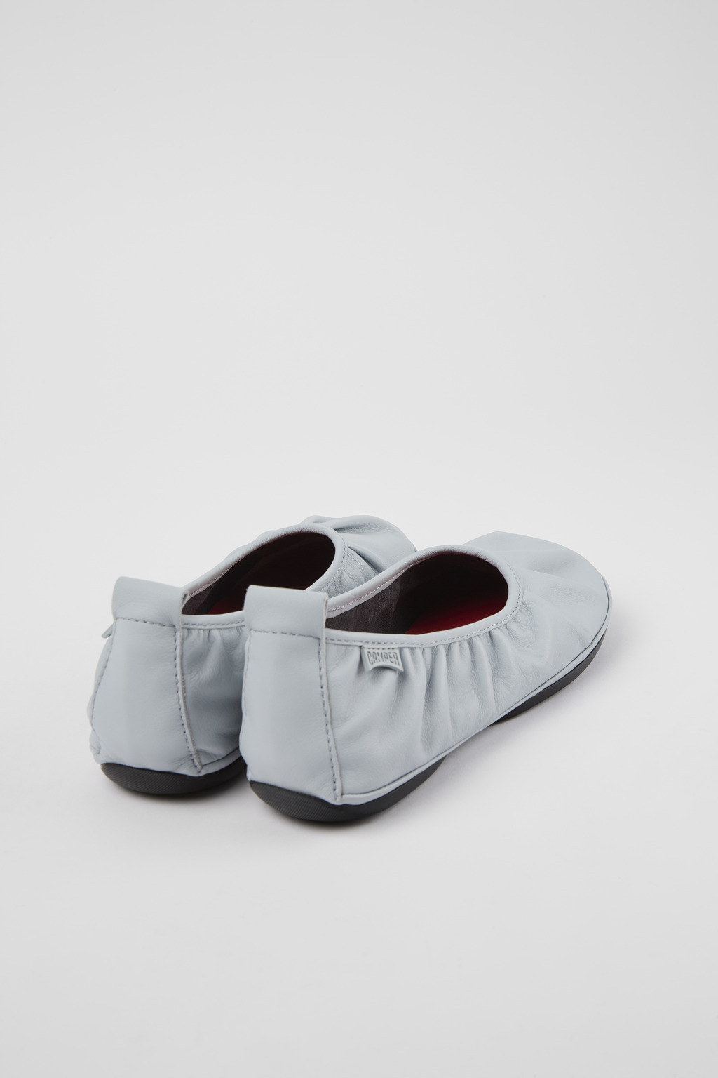 Right Gray Leather Ballerina for Women - Image 3