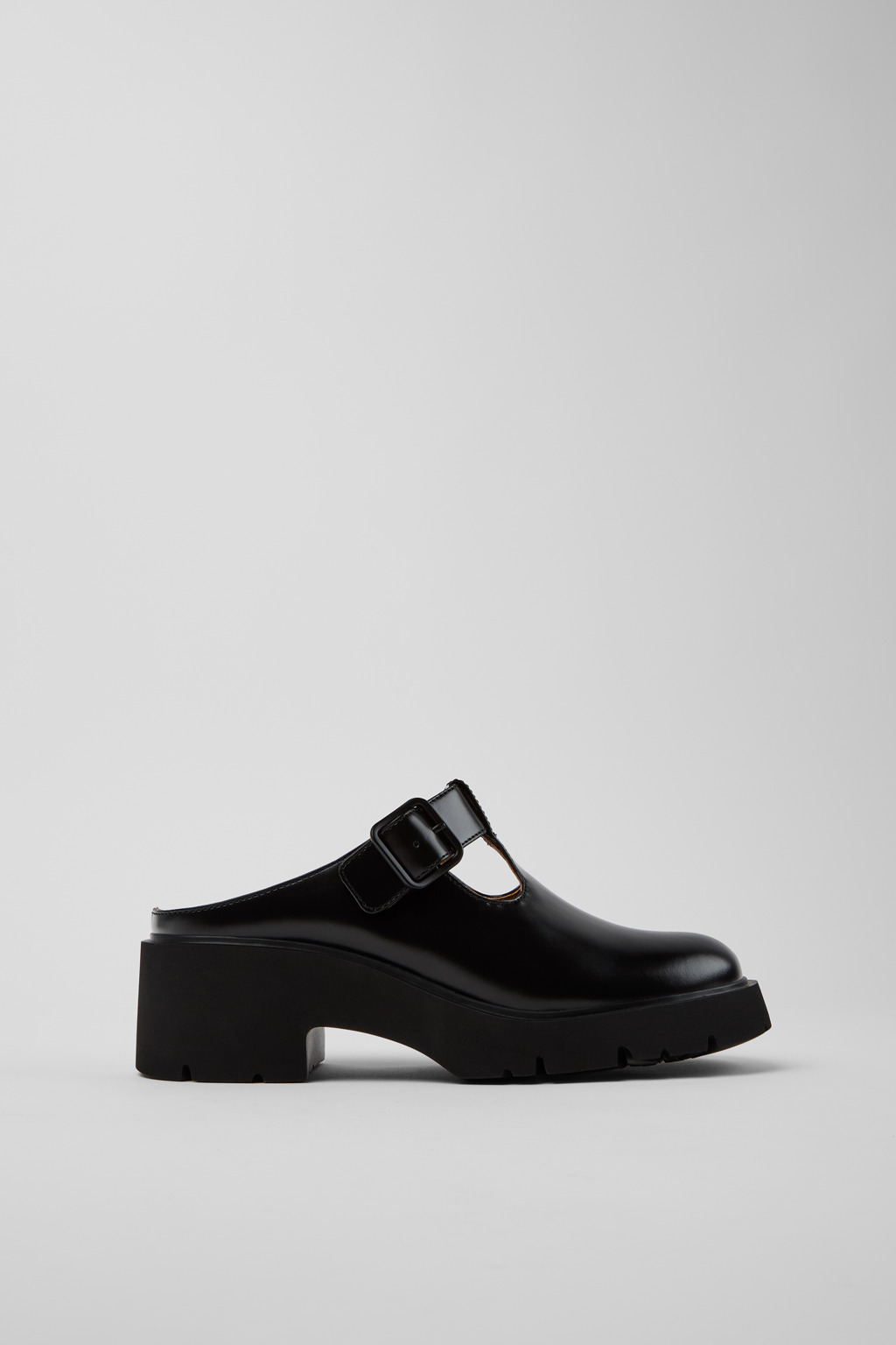Milah Black Leather Sandals for Women. - Image 2