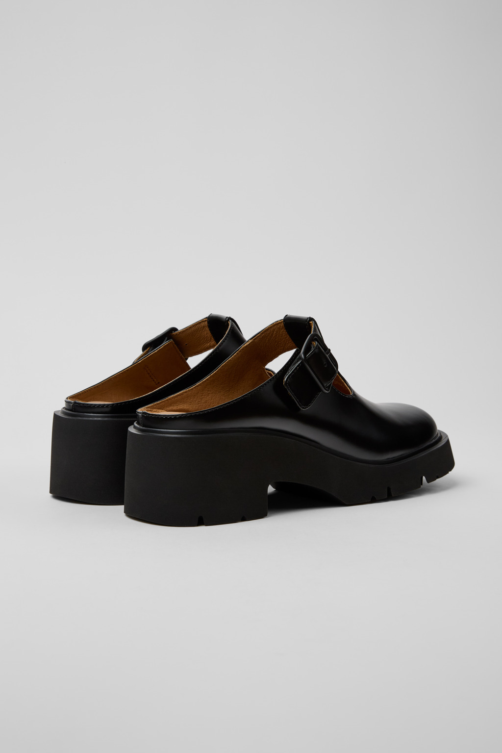 Milah Black Leather Sandals for Women. - Image 3