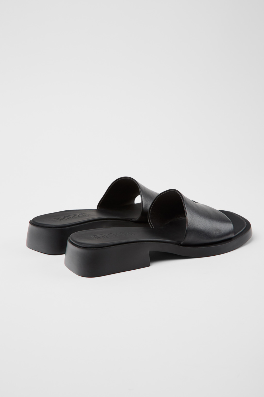 Dana Black Leather Sandals for Women. - Image 3