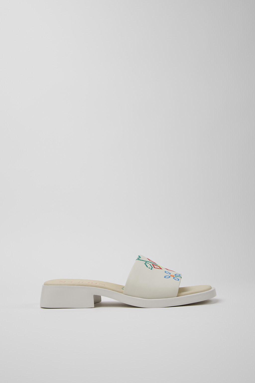 Twins White Leather Sandals for Women. - Image 2