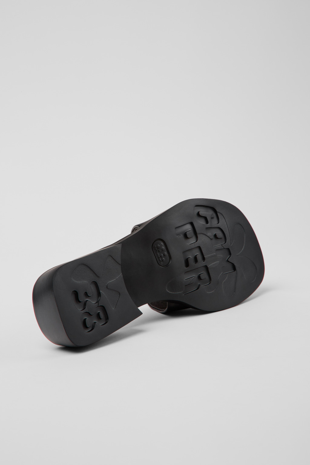 Twins Black Leather Women's Sandal. - Image 5