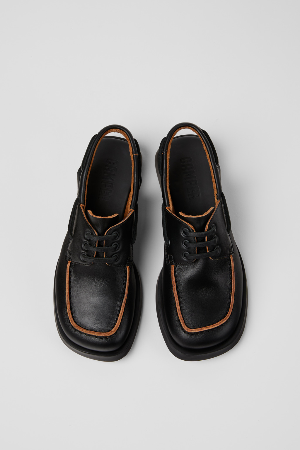 Dana Black Leather Moccasin/Nautical Shoes for Women. - Image 4