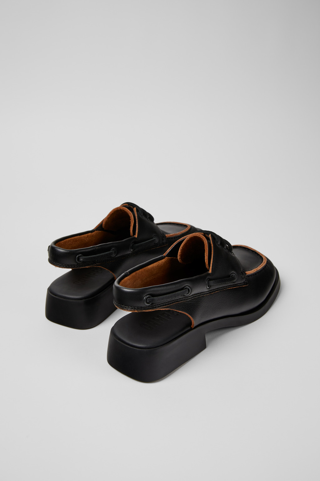 Dana Black Leather Moccasin/Nautical Shoes for Women. - Image 3